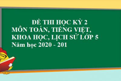 Đề thi Toán – Tiếng Việt – Khoa học và Lịch sử Khối 5 HKII năm học 2020 2021